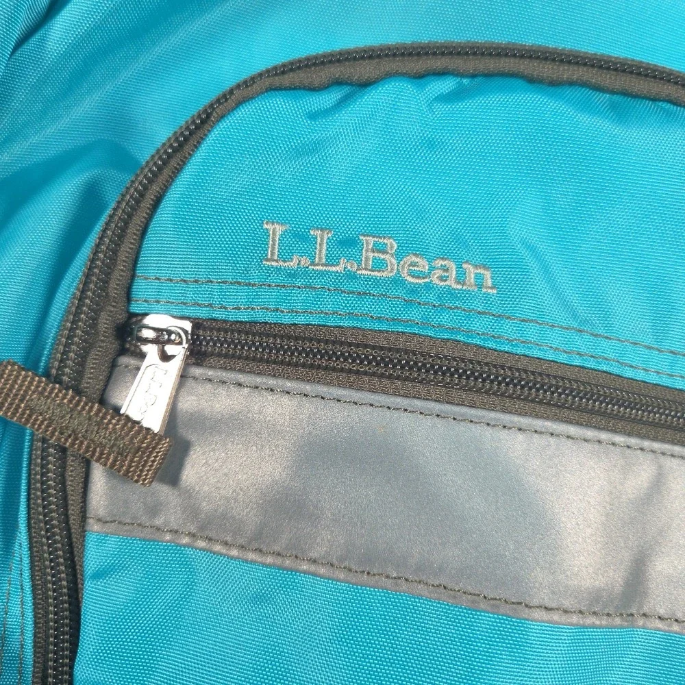 Vintage LL Bean Deluxe Book Pack Backpack Teal Turquoise Eli Lilly Diabetes Camp